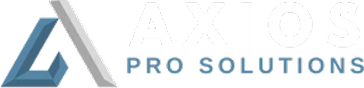 Axios Pro Solutions logo on black background.